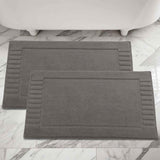 Leo Cotton Solid Modern Absorbent Heavy Washable Bath Mat Set of 2 - Bath Mats by Superior