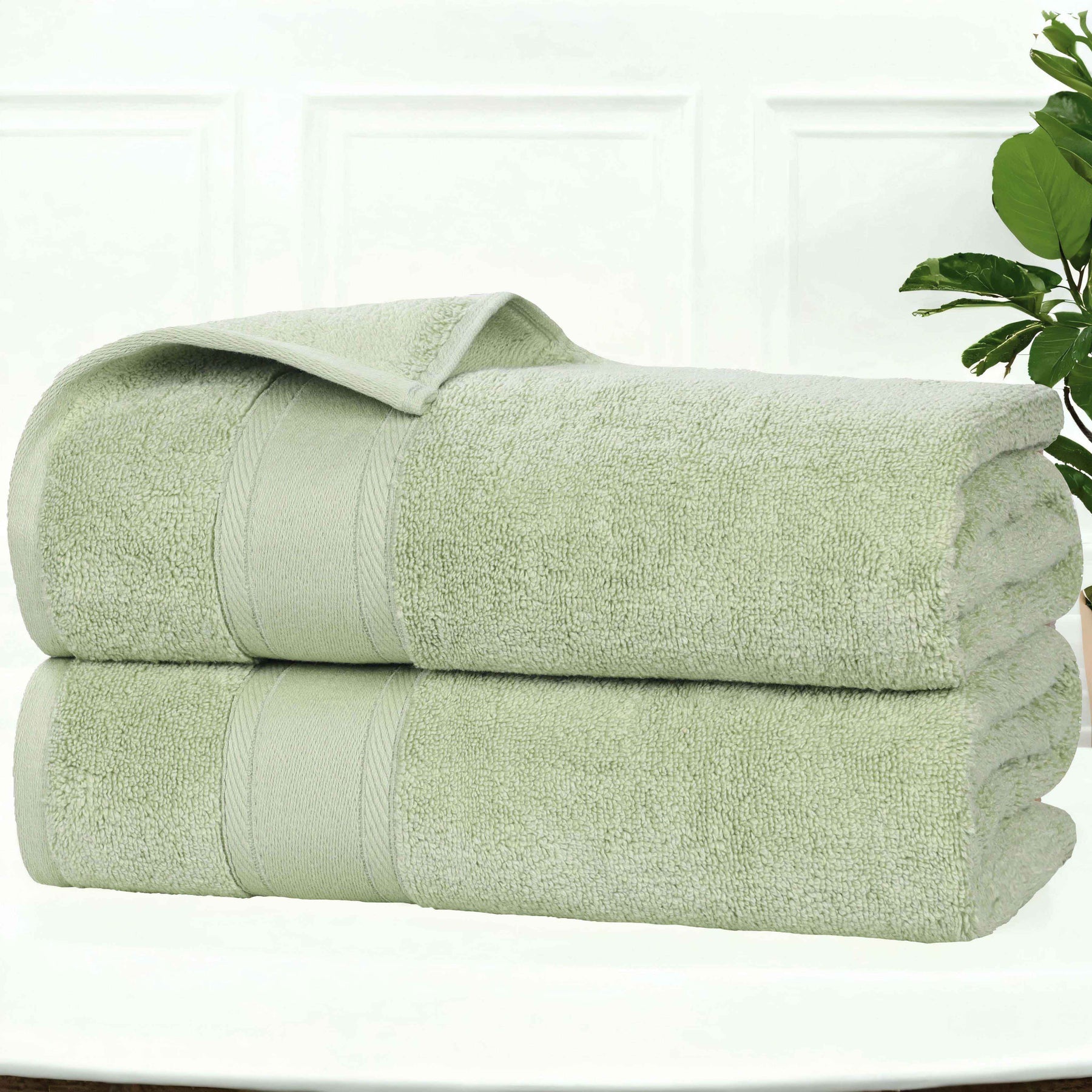 Belmont Zero Twist Cotton Medium Weight Soft Bath Towels, Set of 2