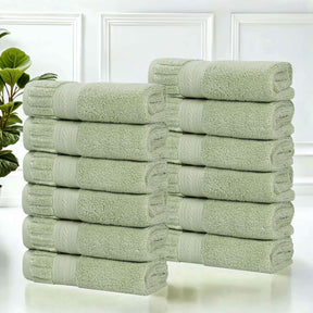 Venice Zero Twist Cotton Medium Weight Face Towels, Set of 12