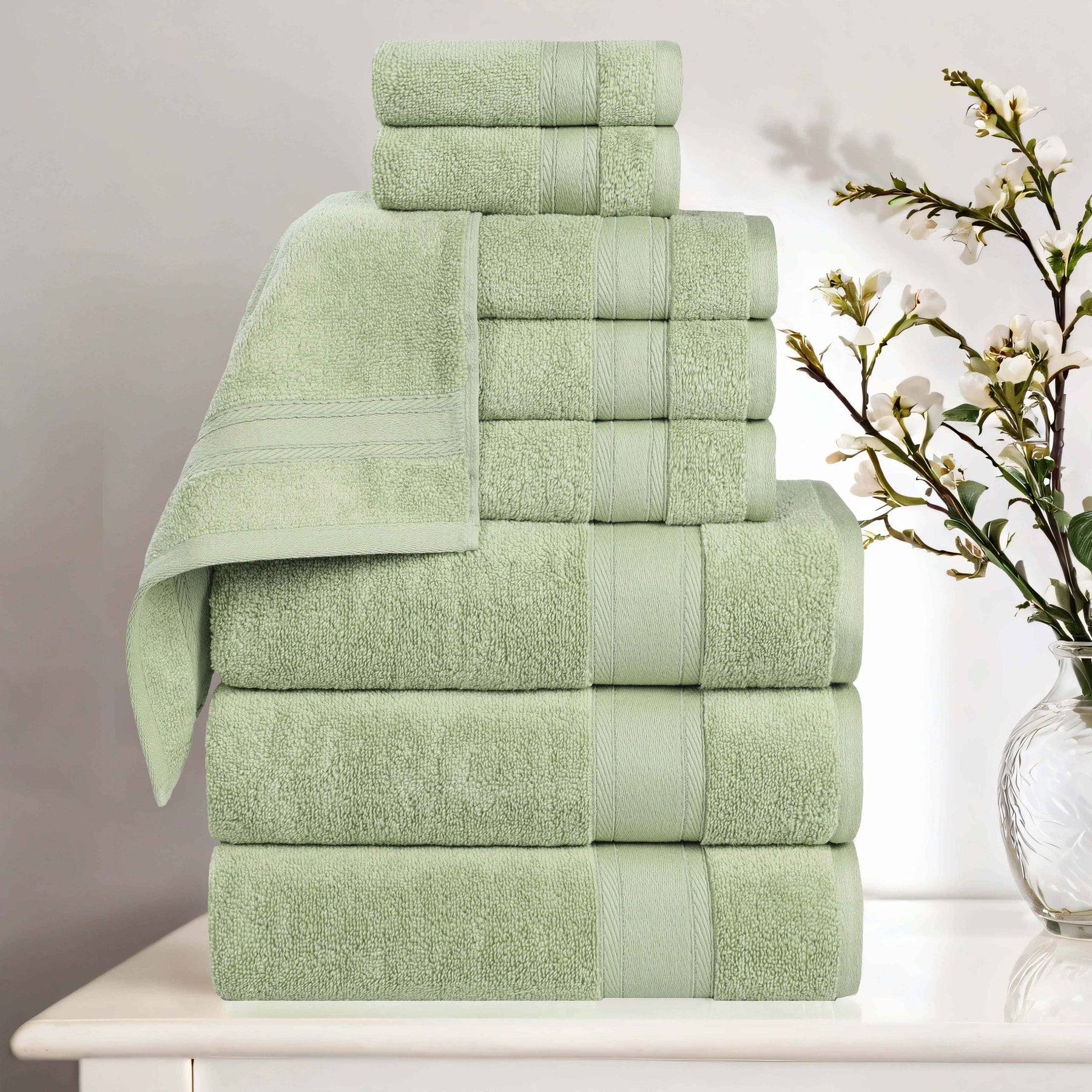 Belmont Zero Twist Cotton Medium Weight 9 Piece Towel Set