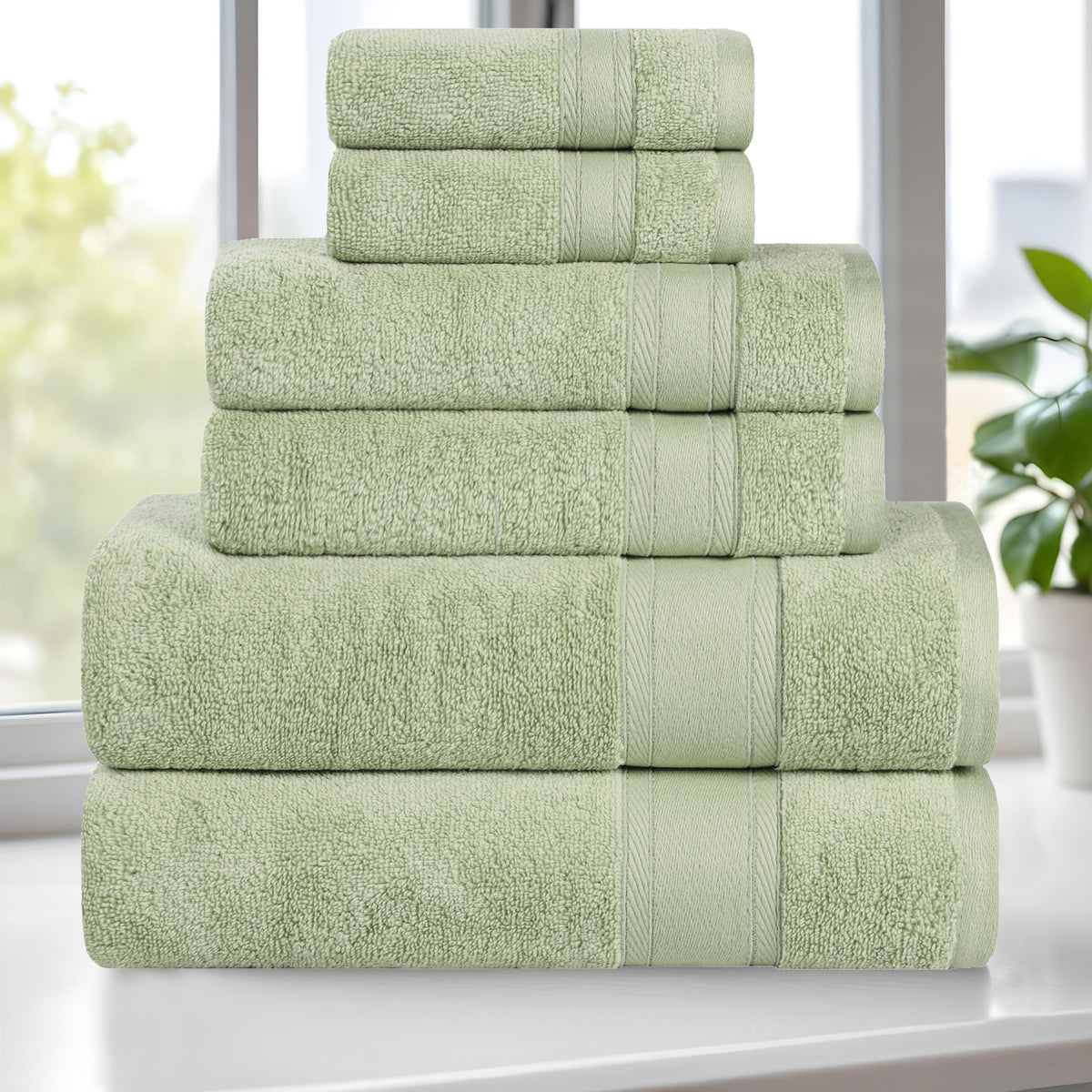 Belmont Zero Twist Cotton Medium Weight 6 Piece Towel Set