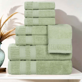 Venice Zero Twist Cotton Medium Weight Absorbent 8 Piece Towel Set