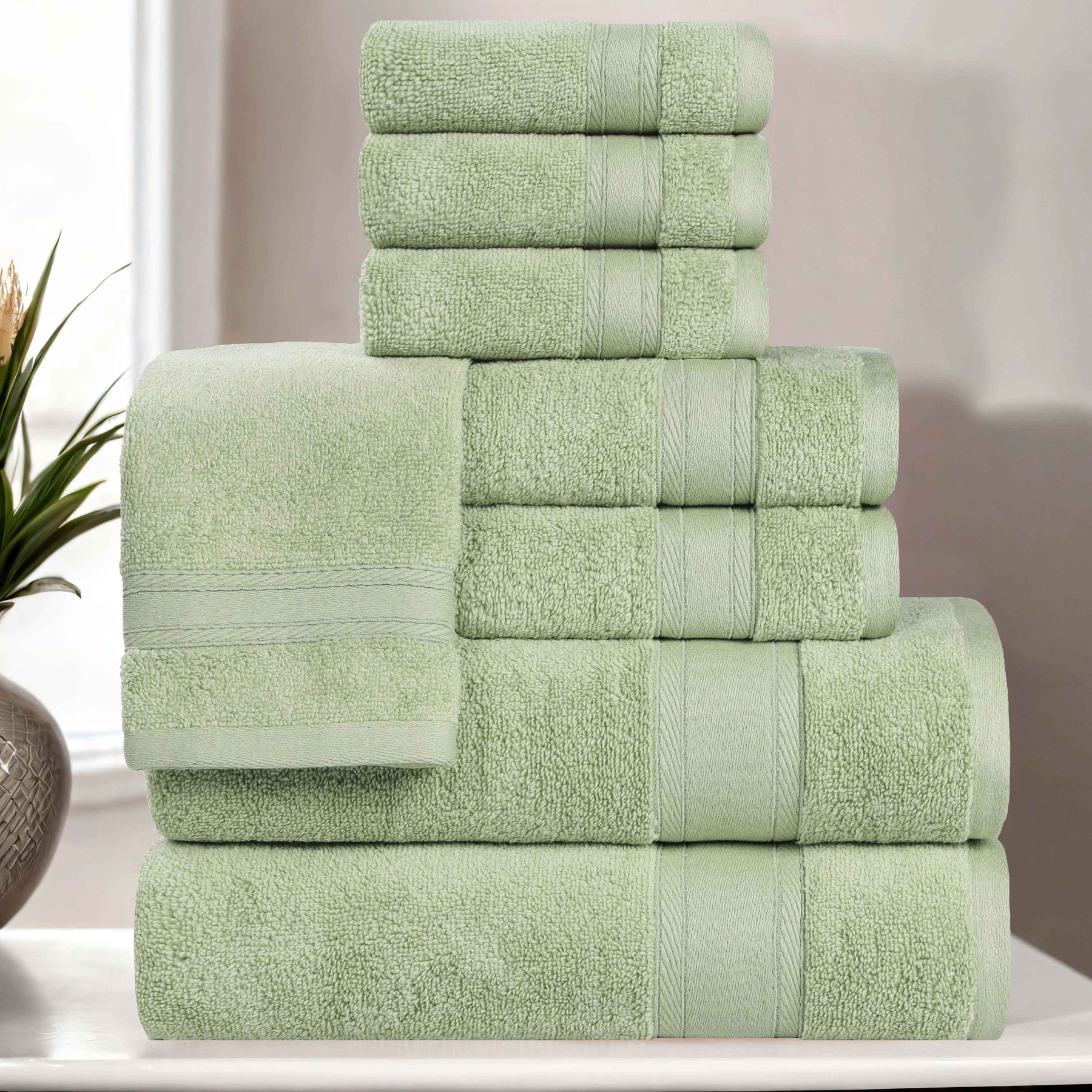 Belmont Zero Twist Cotton Medium Weight 8 Piece Towel Set