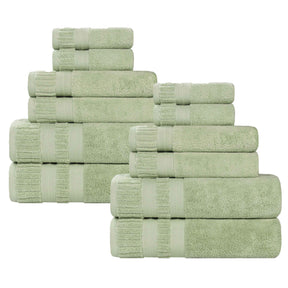 Venice Zero Twist Cotton Medium Weight Absorbent 12 Piece Towel Set