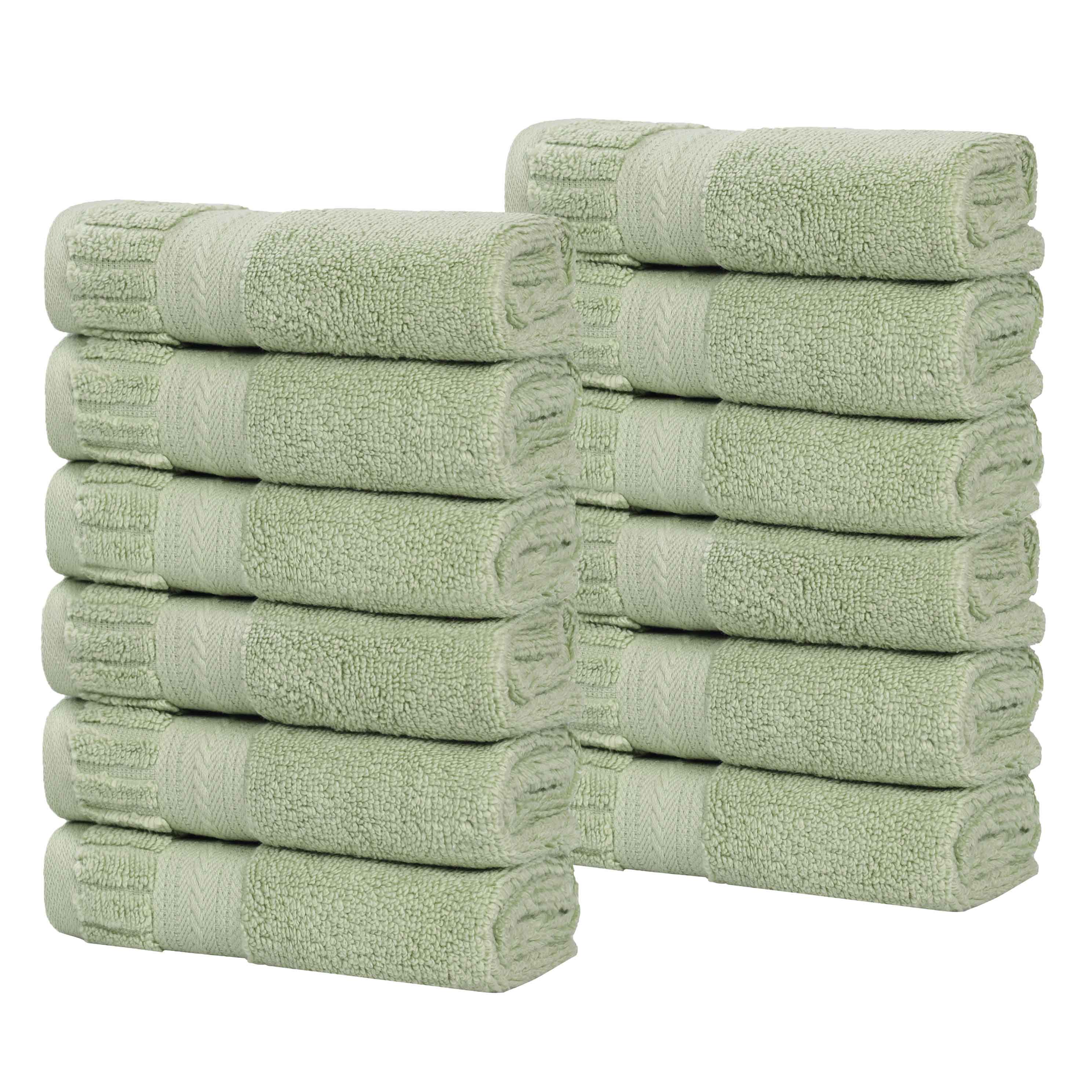 Venice Zero Twist Cotton Medium Weight Face Towels, Set of 12 - Face Towel by Superior