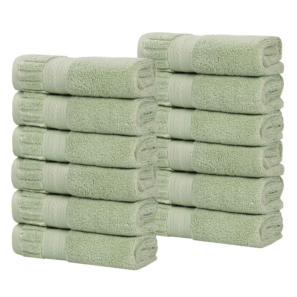 Venice Zero Twist Cotton Medium Weight Face Towels, Set of 12