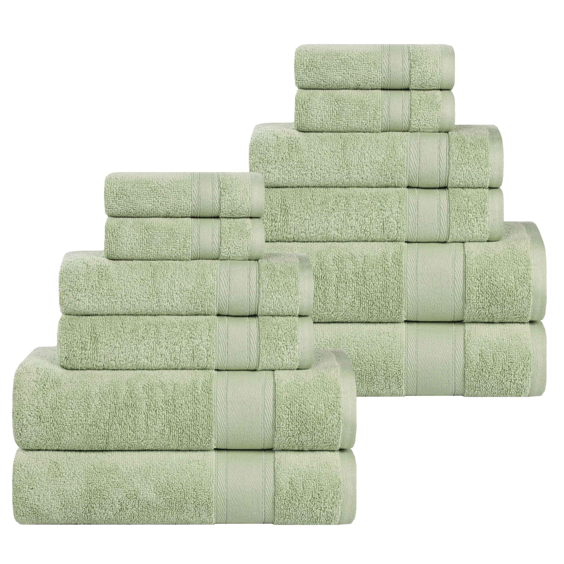 Belmont Zero Twist Cotton Medium Weight Absorbent 12 Piece Towel Set