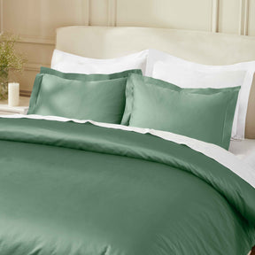 Egyptian Cotton 850 Thread Count Solid Luxury 3 Piece Duvet Cover Set - Green