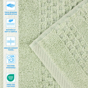 Playa Zero Twist Cotton Solid Waffle Textured 3 Piece Towel Set