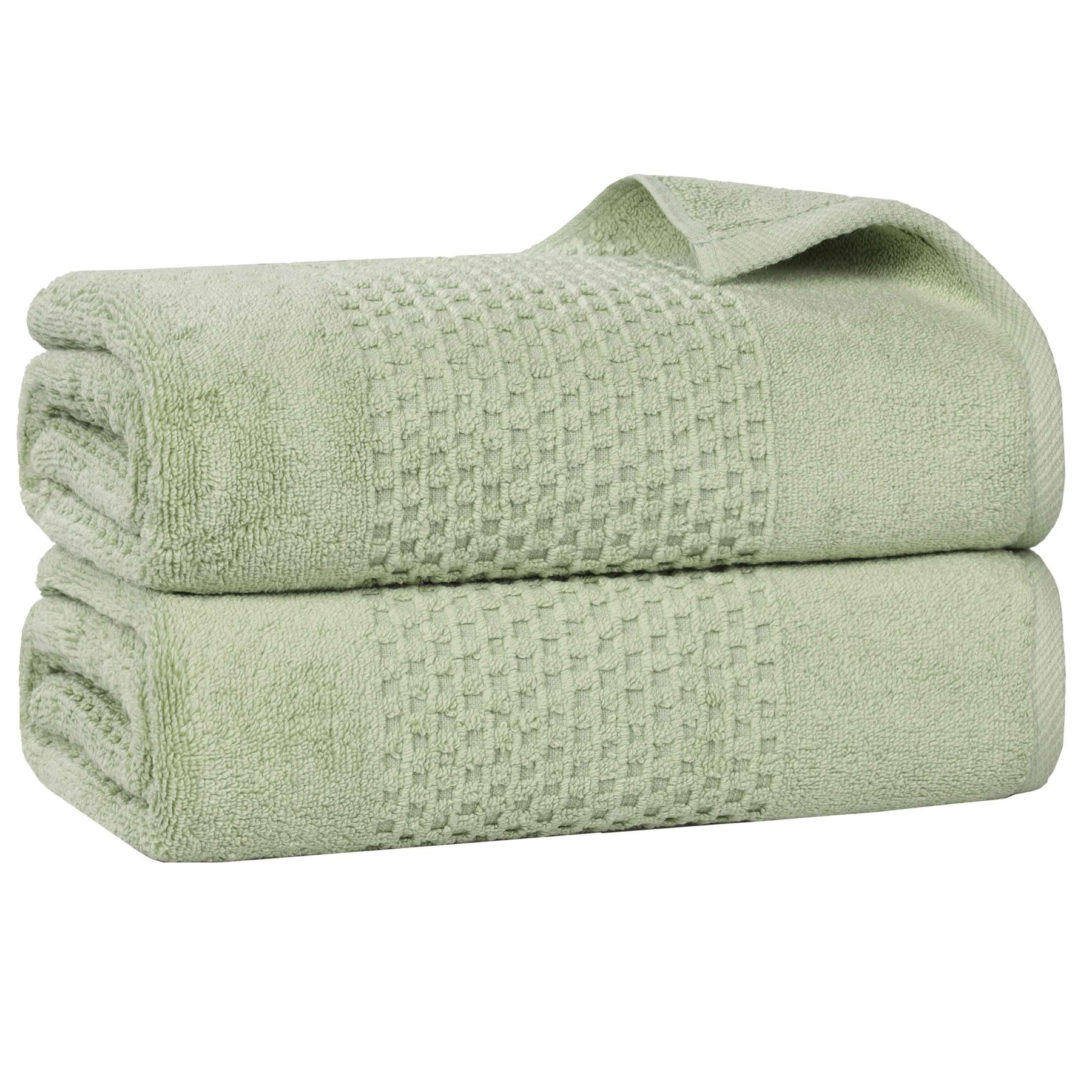 Playa Zero Twist Cotton Solid Waffle Textured Bath Sheets, Set of 2