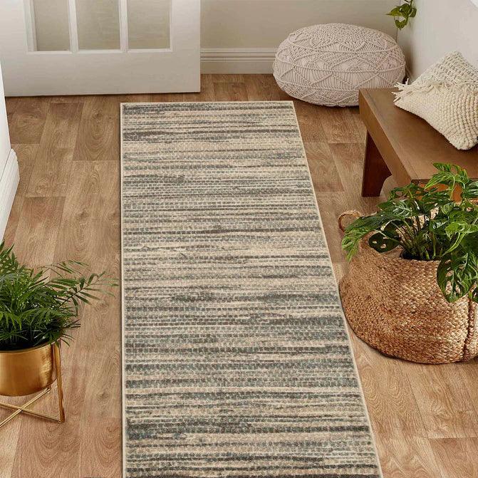 Montouk Pastel Striped Indoor Area Rugs or Runner Rug - Green