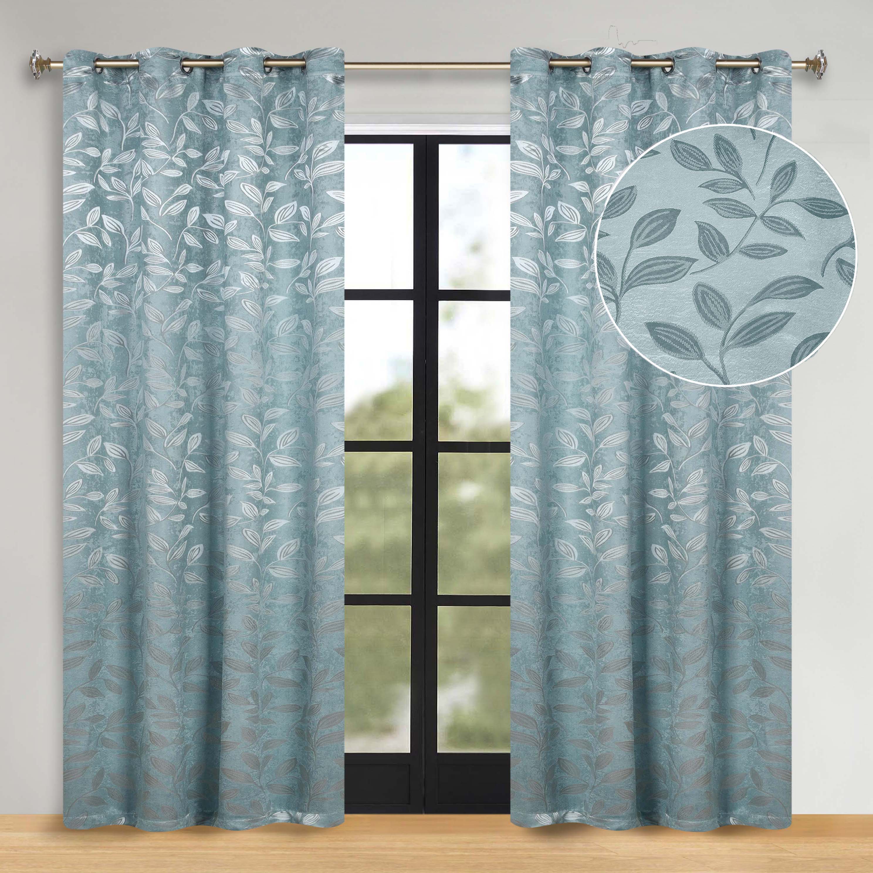 Leaves Room Darkening Washable Blackout Curtain Panels, Set of 2 - Blackout Curtains by Superior