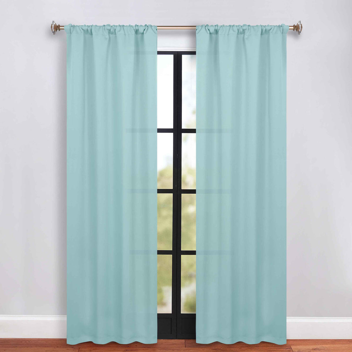 Solid Room Darkening Blackout Curtain Panels, Rod Pocket, Set of 2 - GreenLily