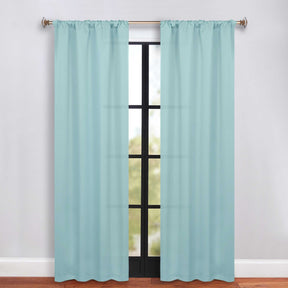 Solid Room Darkening Rod Pocket Blackout Curtain Panels, Set of 2 - GreenLily