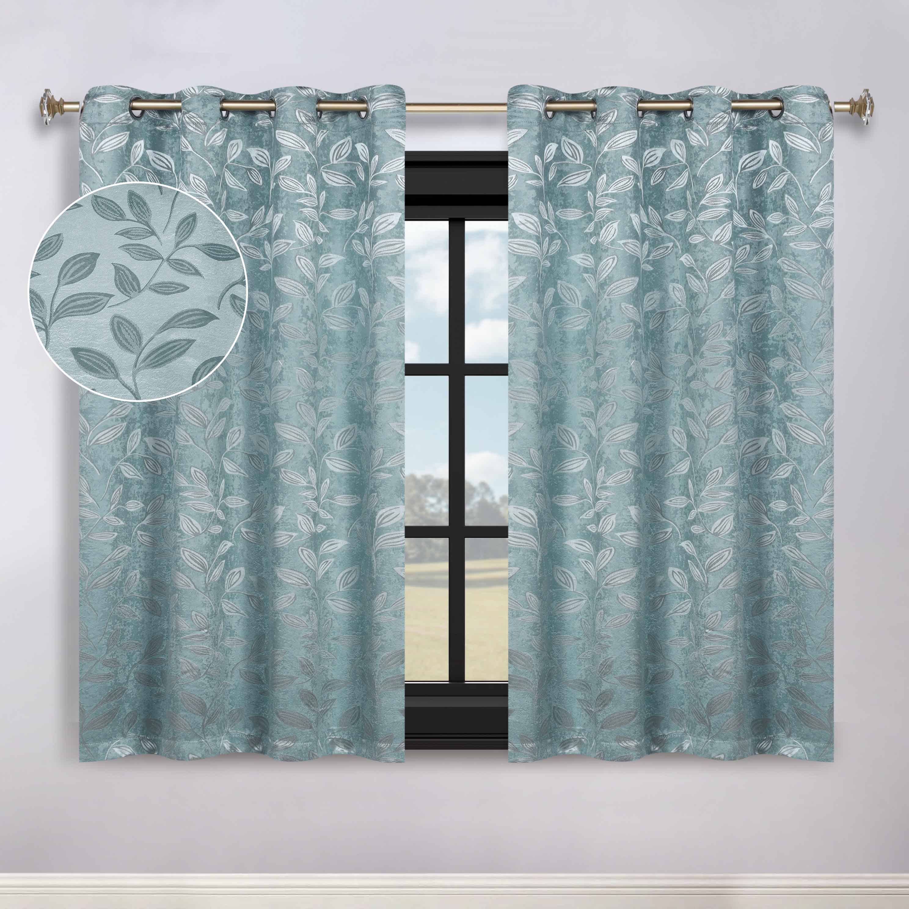 Leaves Room Darkening Washable Blackout Curtain Panels, Set of 2 - Blackout Curtains by Superior