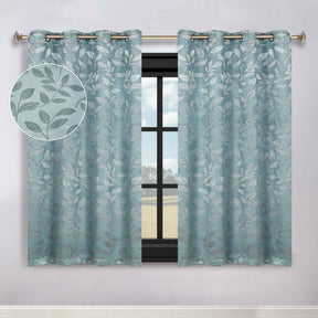 Leaves Room Darkening Washable Blackout Curtain Panels, Set of 2 - GreenLily