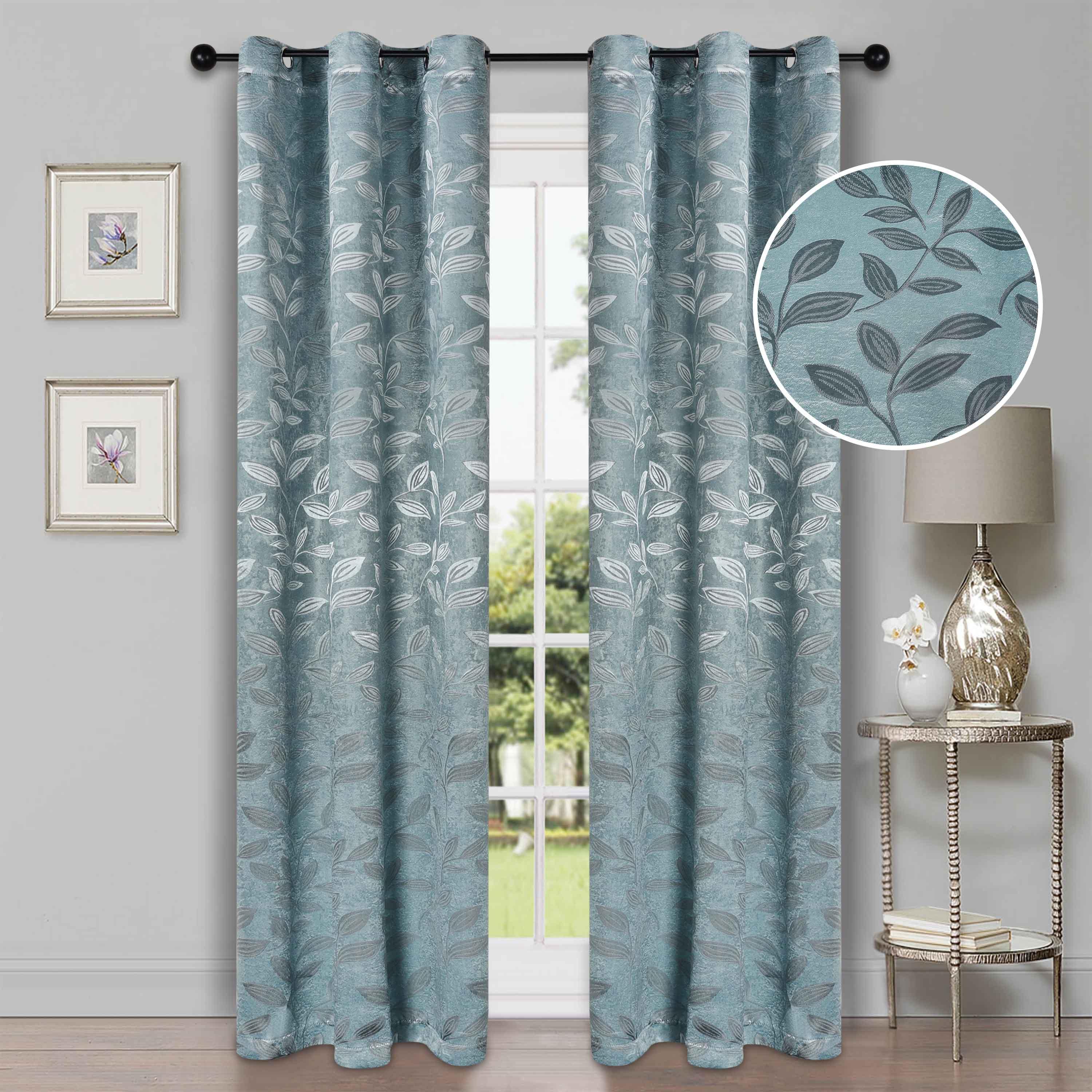 Leaves Machine Washable Room Darkening Blackout Curtains, Set of 2 - Blackout Curtains by Superior