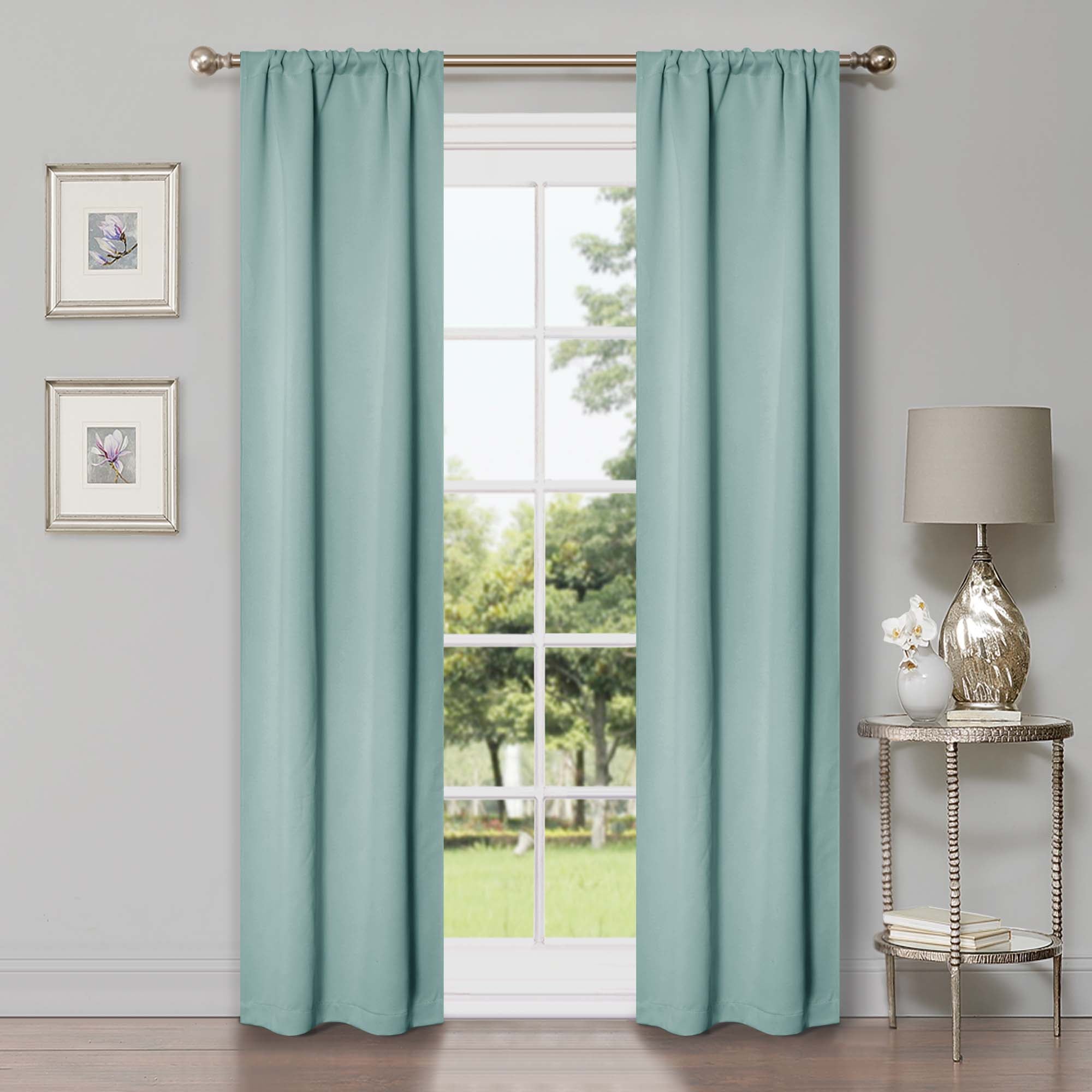 Solid Room Darkening Rod Pocket Blackout Curtain Panels, Set of 2 - Blackout Curtains by Superior