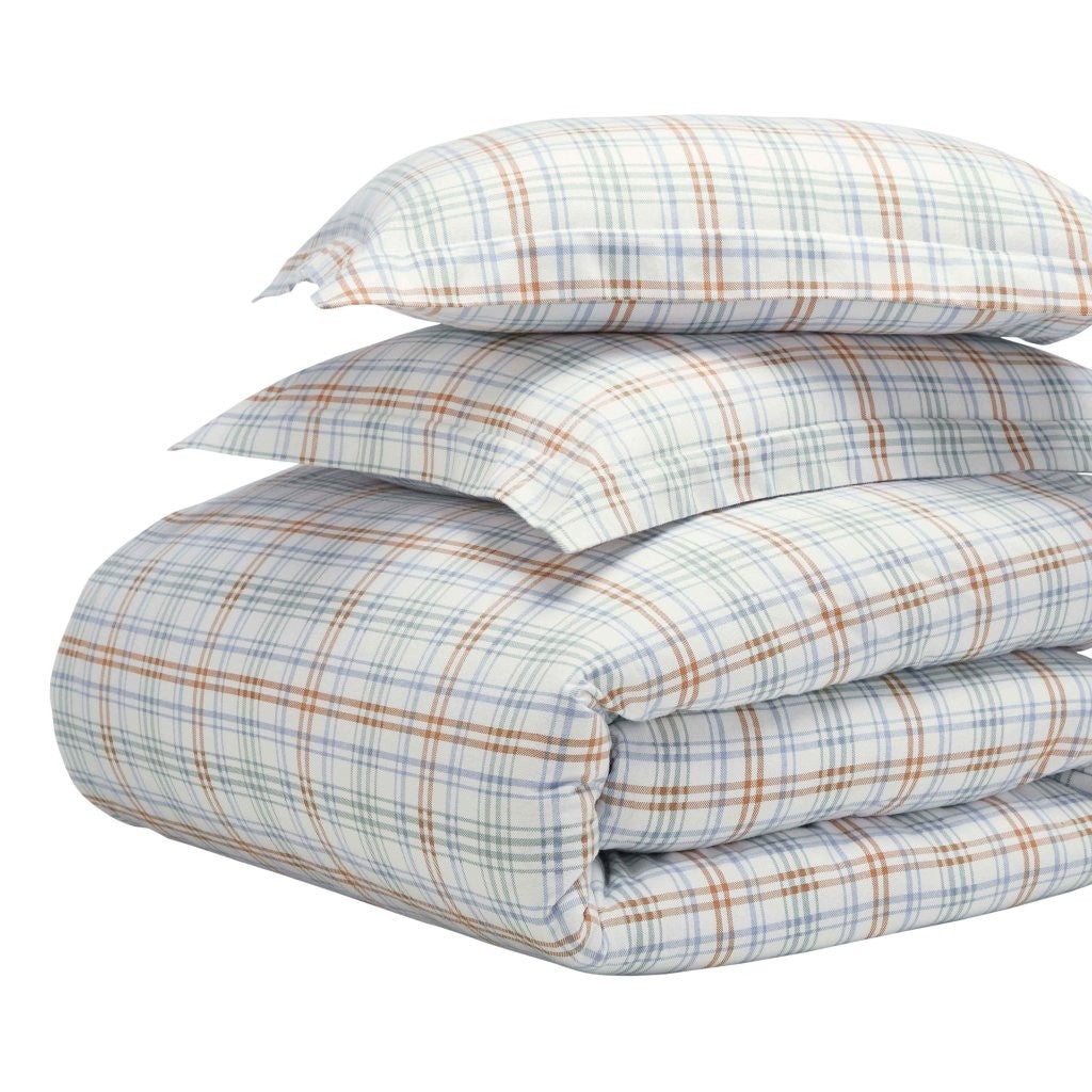 Plaid Flannel Cotton Classic Modern Farmhouse Duvet Cover Set