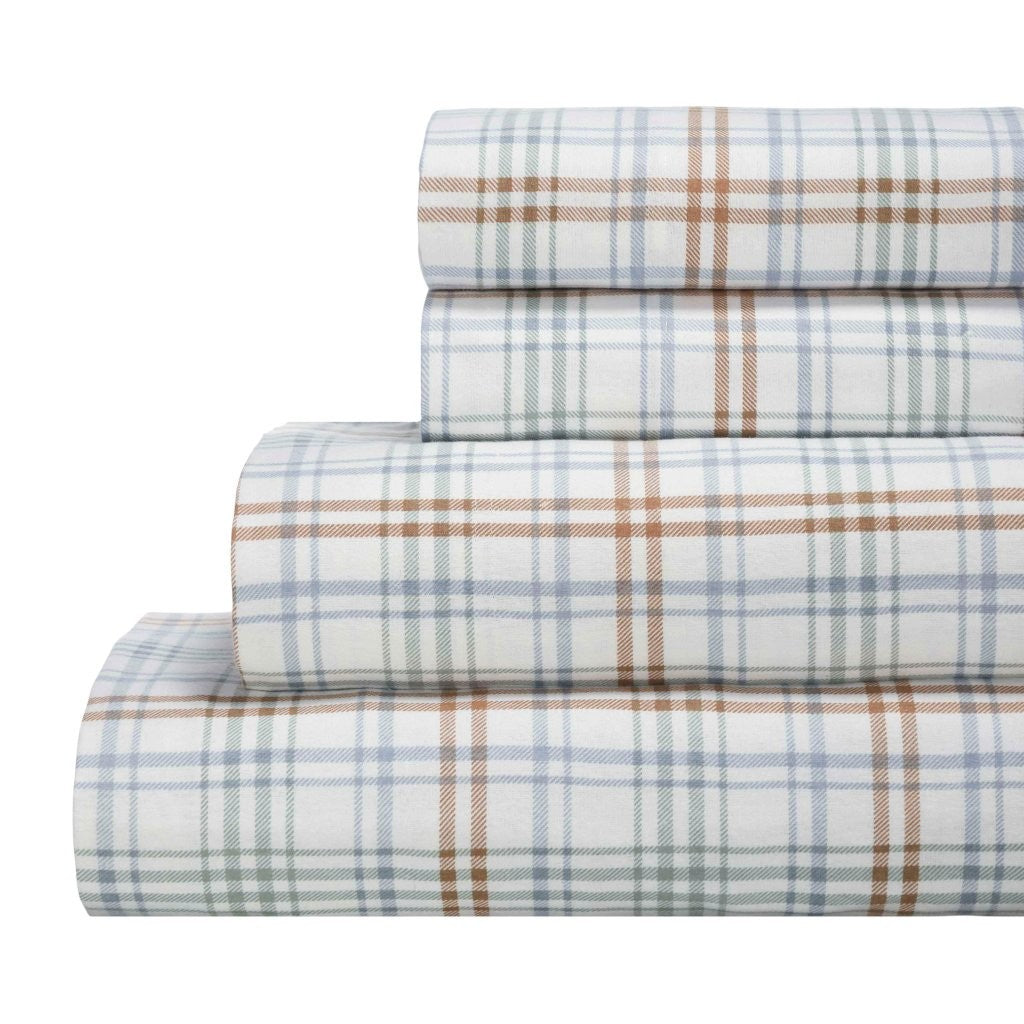 Plaid Flannel Cotton Classic Modern Farmhouse Deep Pocket Sheet Set