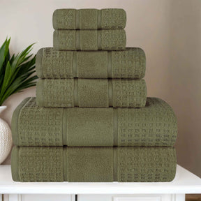 Napa Zero Twist Cotton Solid Waffle Honeycomb 6 Piece Towel Set