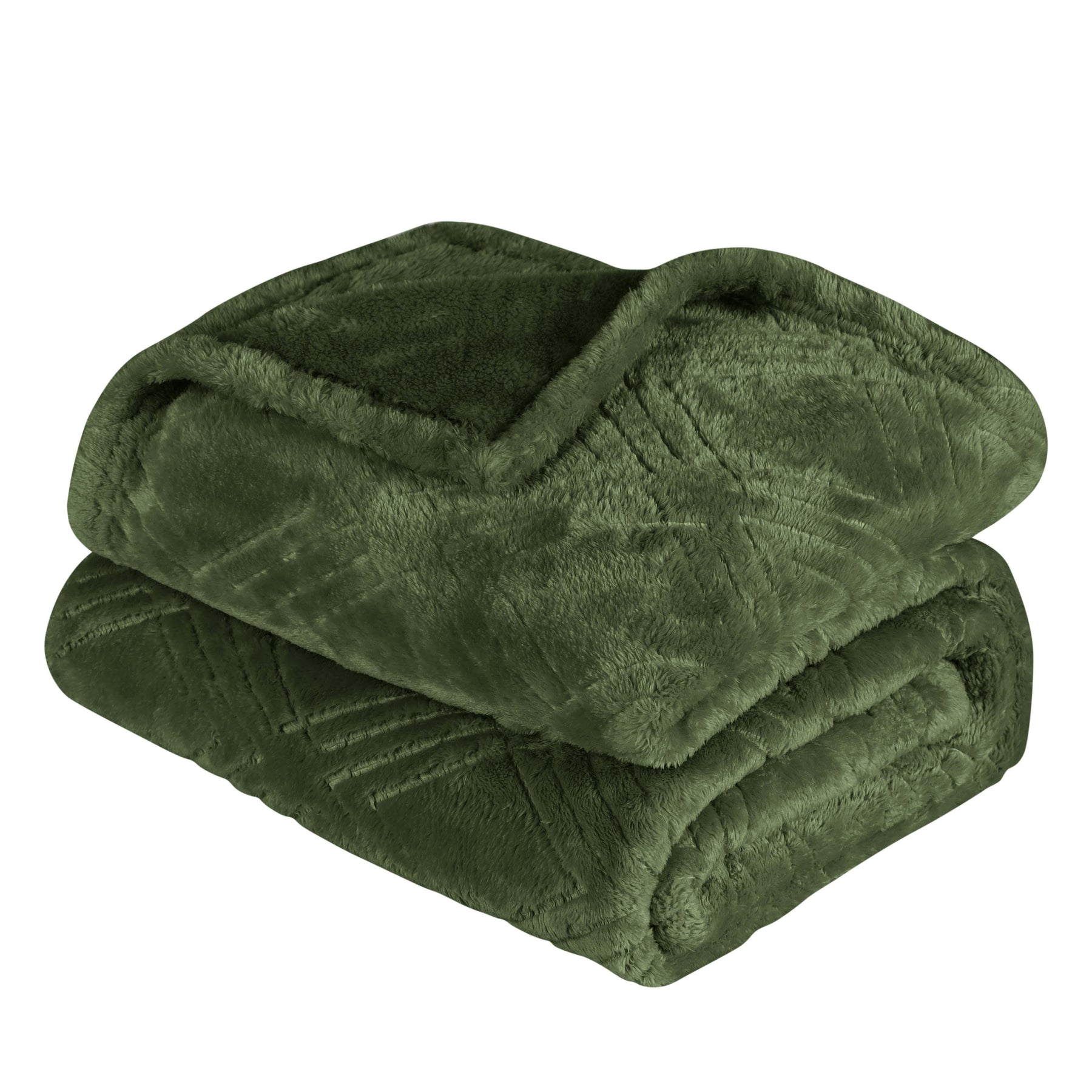 Alaska Diamond Fleece Plush Ultra-Soft Fluffy Blanket - Green