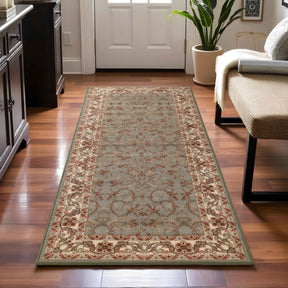 Heritage Traditional Floral Scroll Indoor Runner or Area Rug