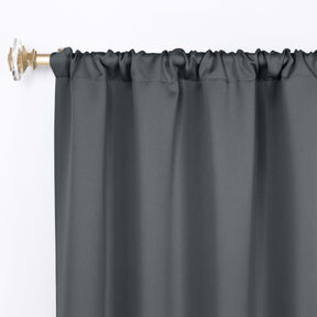 Solid Room Darkening Rod Pocket Blackout Curtain Panels, Set of 2 - Gray