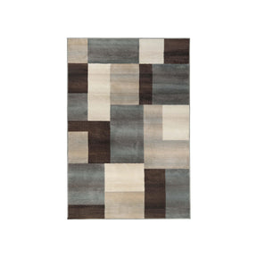 Clifton Geometric Color Block Plush Indoor Area Rug or Runner Rug - Gray