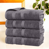 Smart Dry Zero Twist Cotton Medium Weight Bath Towels, Set of 4 - Bath Towel by Superior