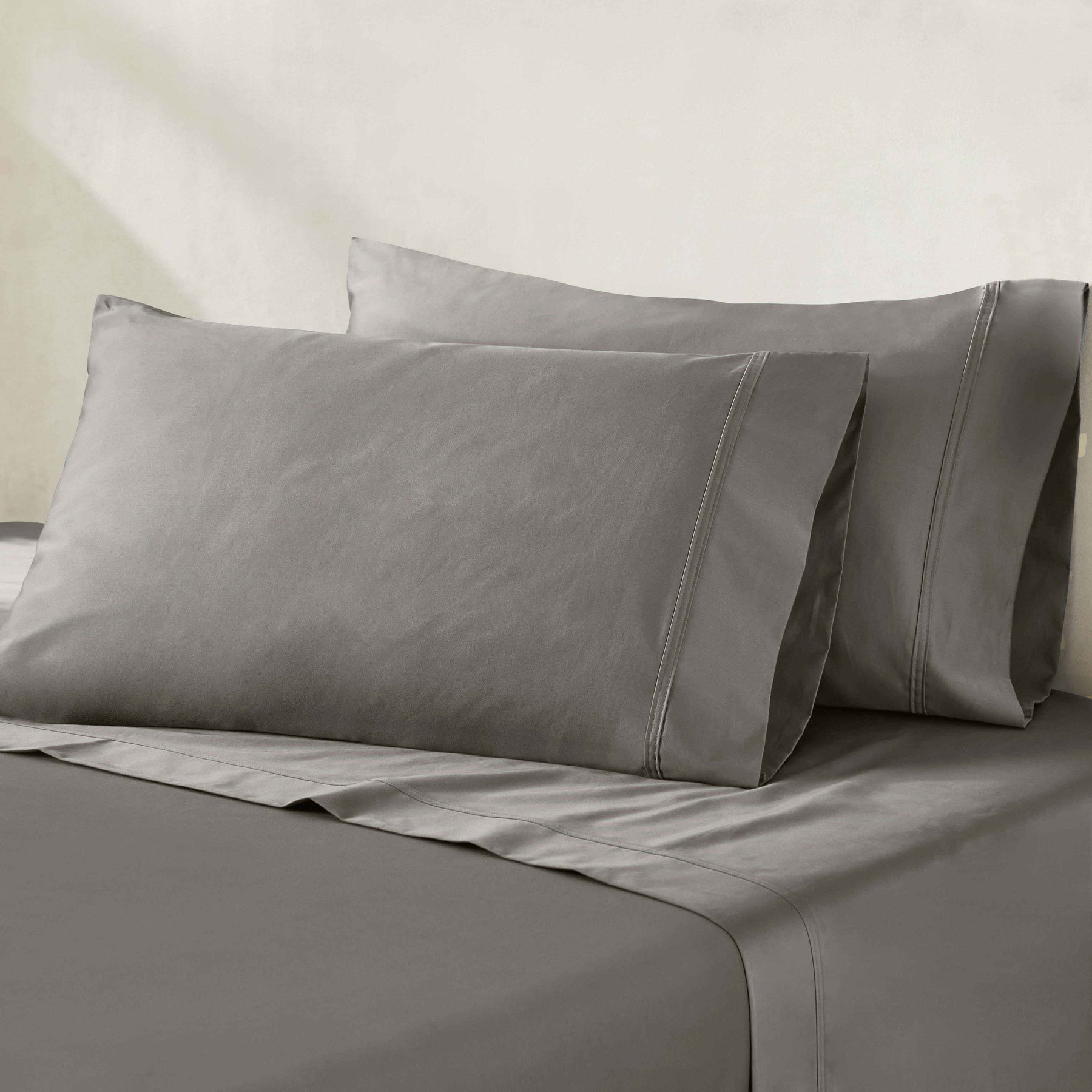 Egyptian Cotton 850 Thread Count Solid Luxury Pillowcases, Set of 2 - Gray