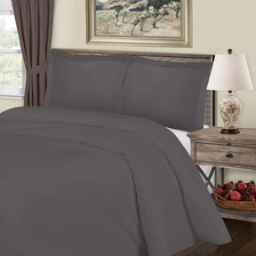 Cotton Blend 800 Thread Count Solid Duvet Cover Set - Gray