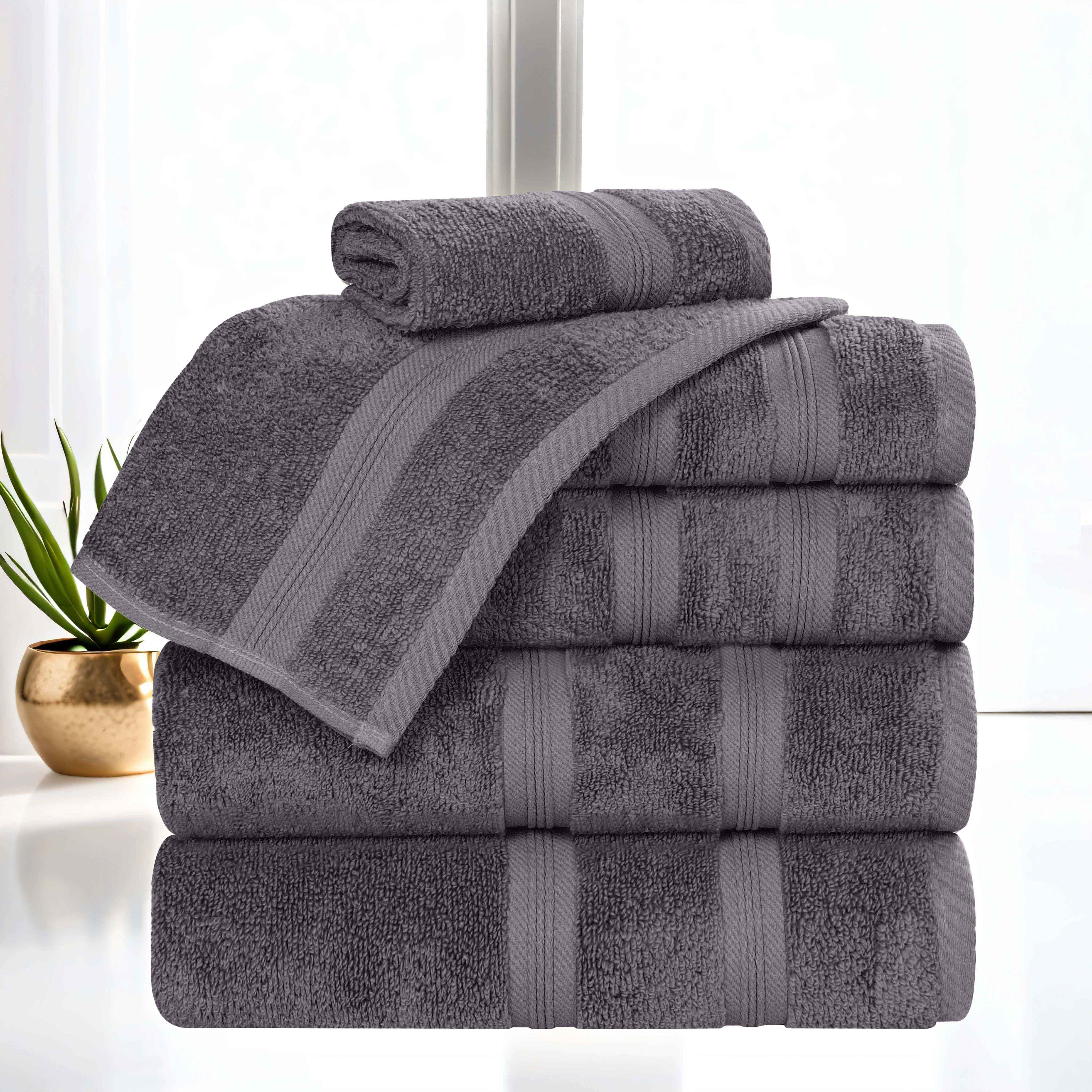 Smart Dry Zero Twist Cotton Medium Weight 6 Piece Assorted Towel Set - Towel Set by Superior