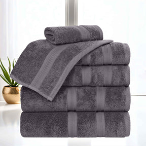 Smart Dry Zero Twist Cotton Medium Weight 6 Piece Assorted Towel Set