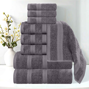 Smart Dry Zero Twist Cotton Medium Weight 9 Piece Assorted Towel Set