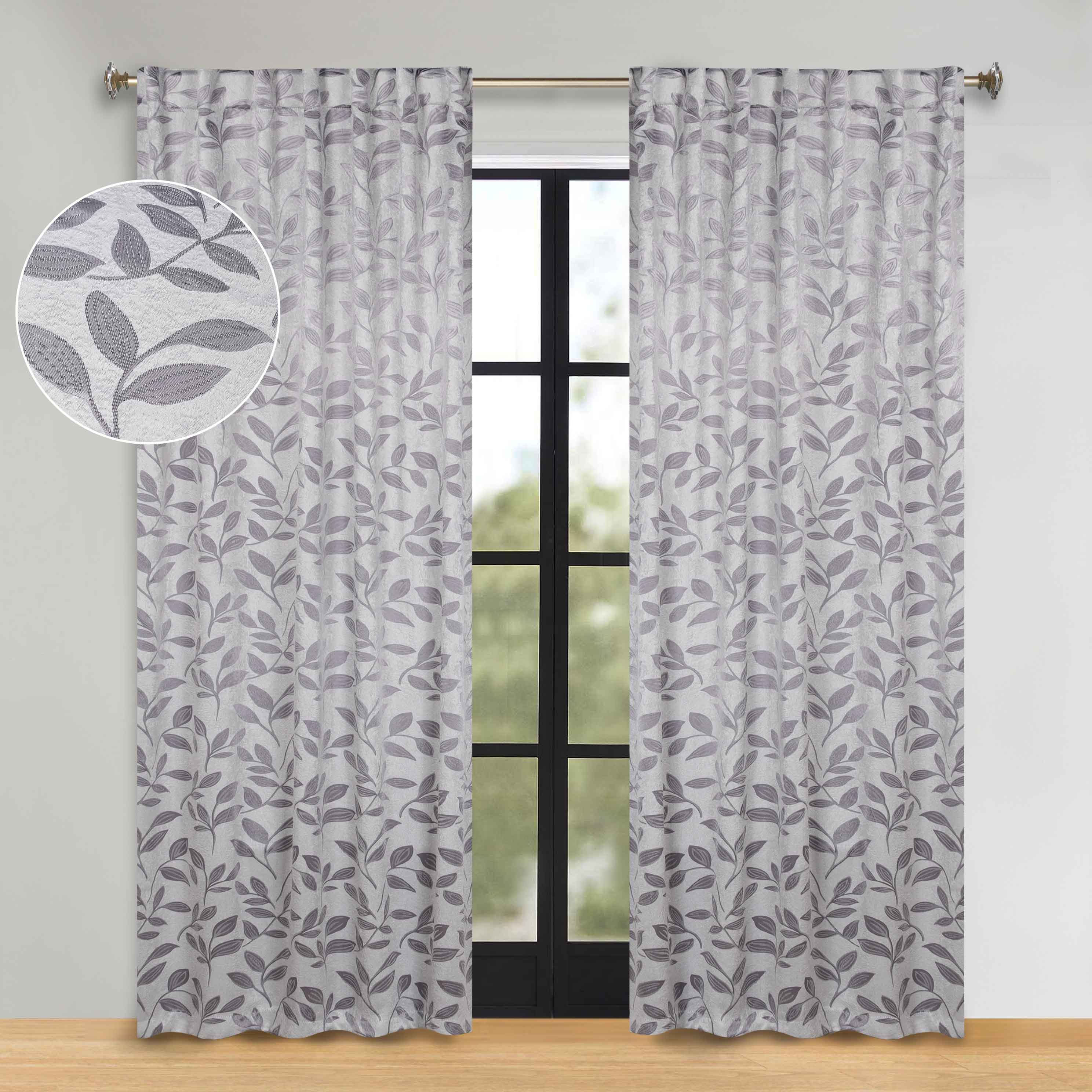 Leaves Room Darkening Back Tabs Blackout Curtain Panels, Set of 2 - Blackout Curtains by Superior