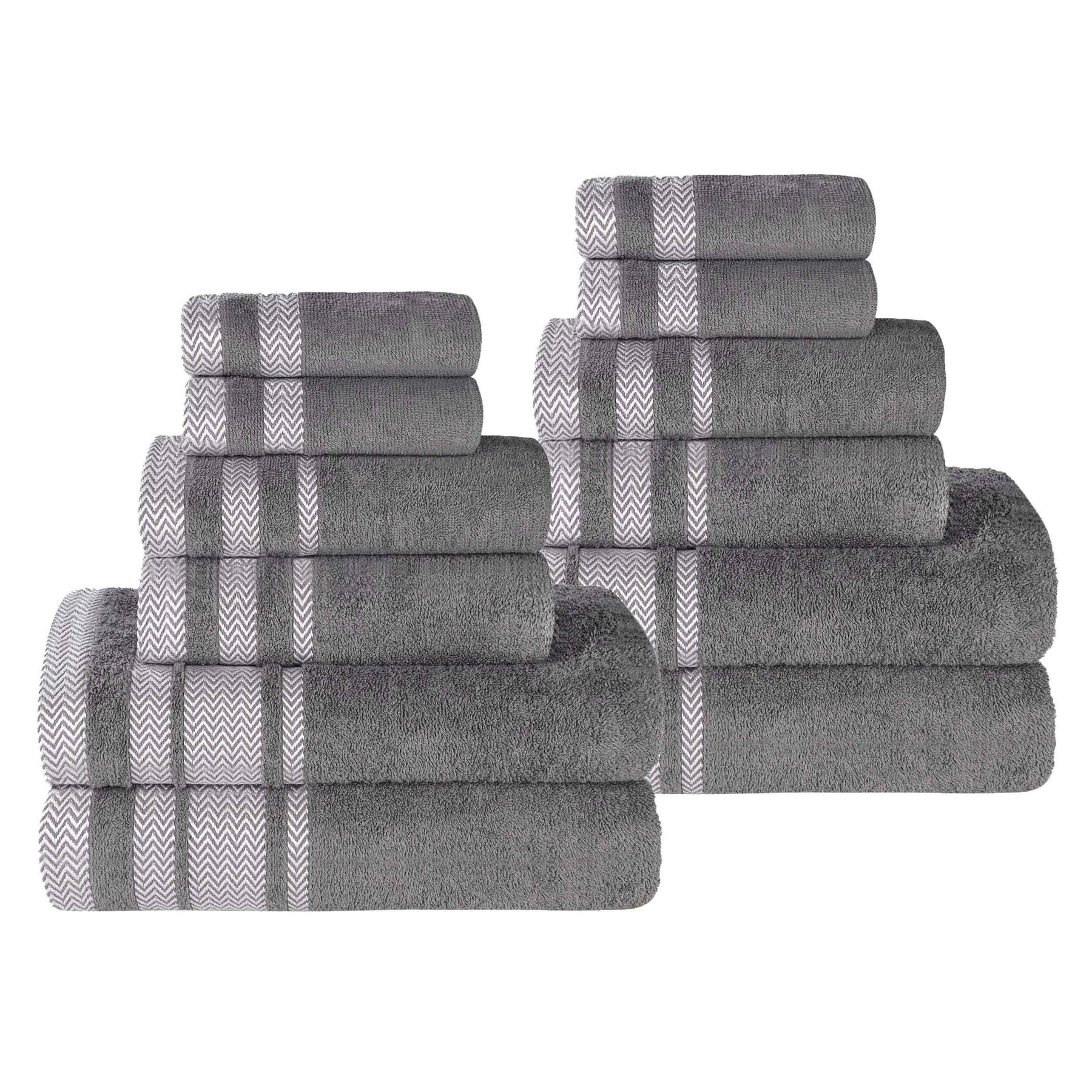 Hays Cotton Medium Weight 12 Piece Assorted Bathroom Towel Set