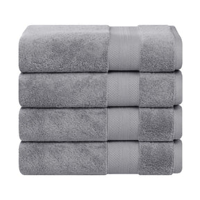 Aria Turkish Cotton Heavyweight Solid Absorbent Bath Towel Set of 4