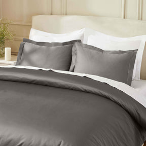 Egyptian Cotton 850 Thread Count Solid Luxury 3 Piece Duvet Cover Set - Gray