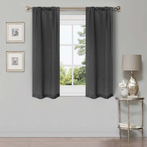 Blackout Solid Shimmer Grommet Curtain Panel Set 26"