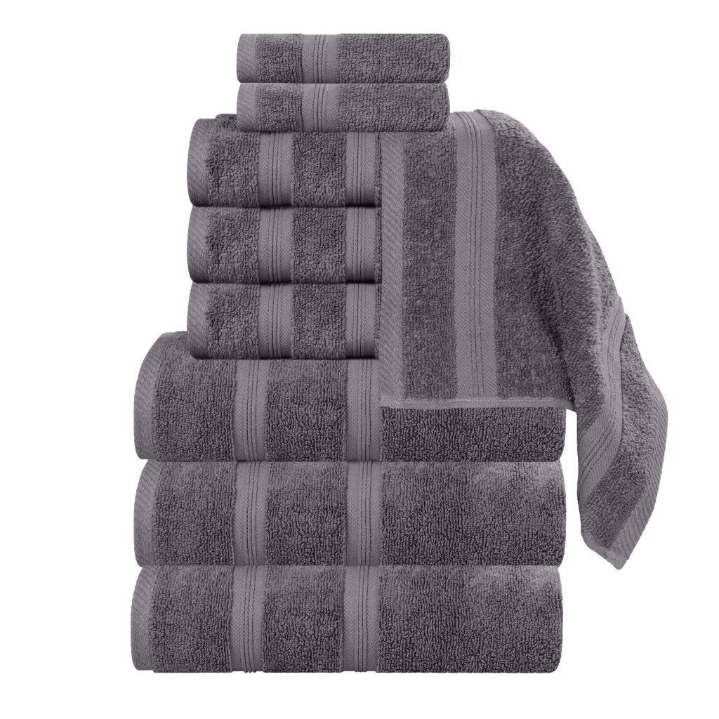 Smart Dry Zero Twist Cotton Medium Weight 9 Piece Assorted Towel Set