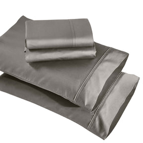 Egyptian Cotton 850 Thread Count Solid Deep Pocket Bed Sheet Set - Gray