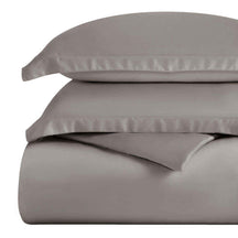 Egyptian Cotton 300 Thread Count Solid Luxury Duvet Cover Set - Gray