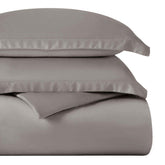 Egyptian Cotton 400 Thread Count Solid Luxury Duvet Cover Set - Gray