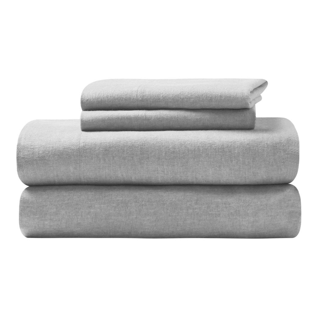 Melange Flannel Cotton Two-Toned Deep Pocket Warm Sheet Set