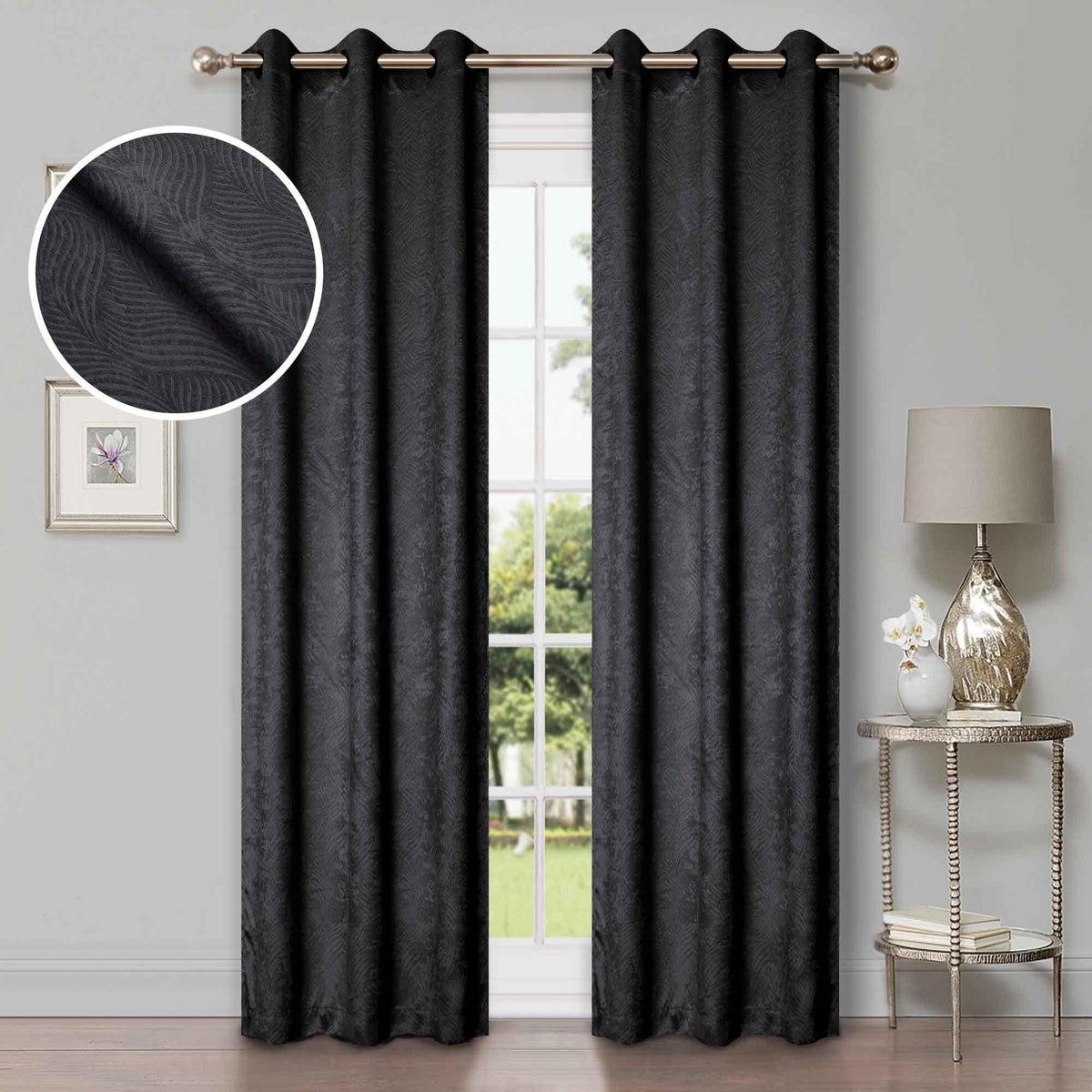 Waverly Thermal Blackout Grommet 2 Piece Curtain Panel Set - Blackout Curtains by Superior - Superior 