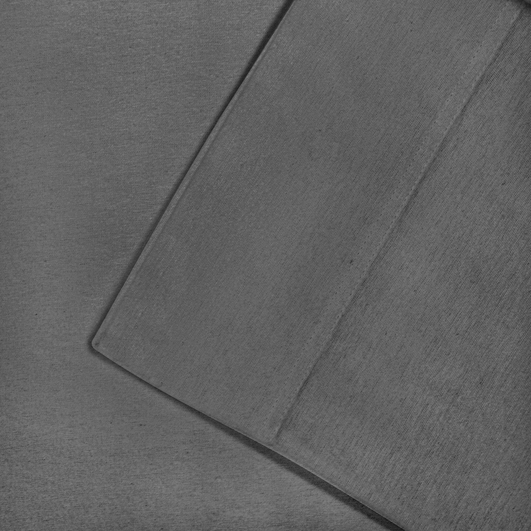 Cotton Flannel Trellis Traditional Solid Deep Pocket Bed Sheet Set - Gray