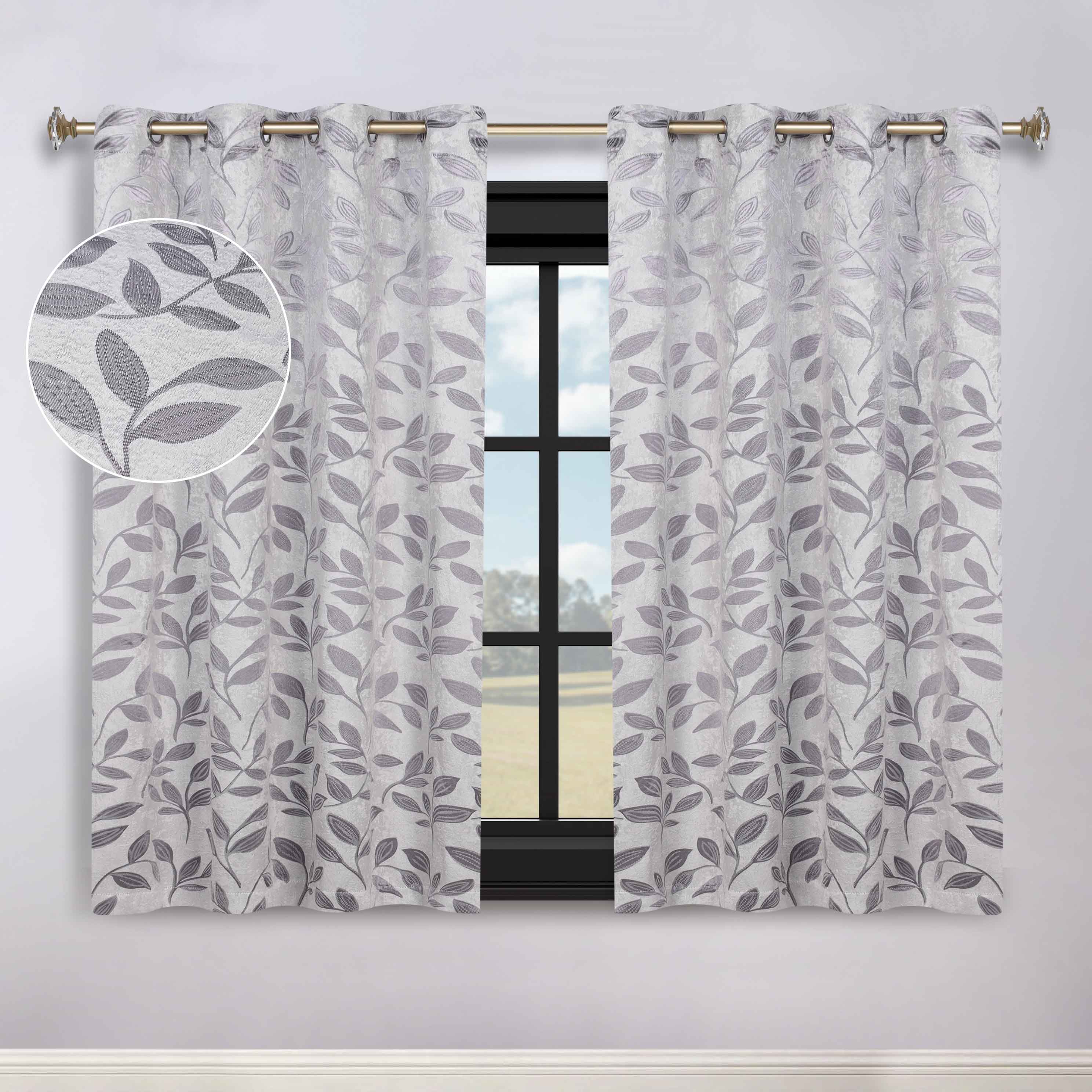 Leaves Room Darkening Washable Blackout Curtain Panels, Set of 2 - Blackout Curtains by Superior