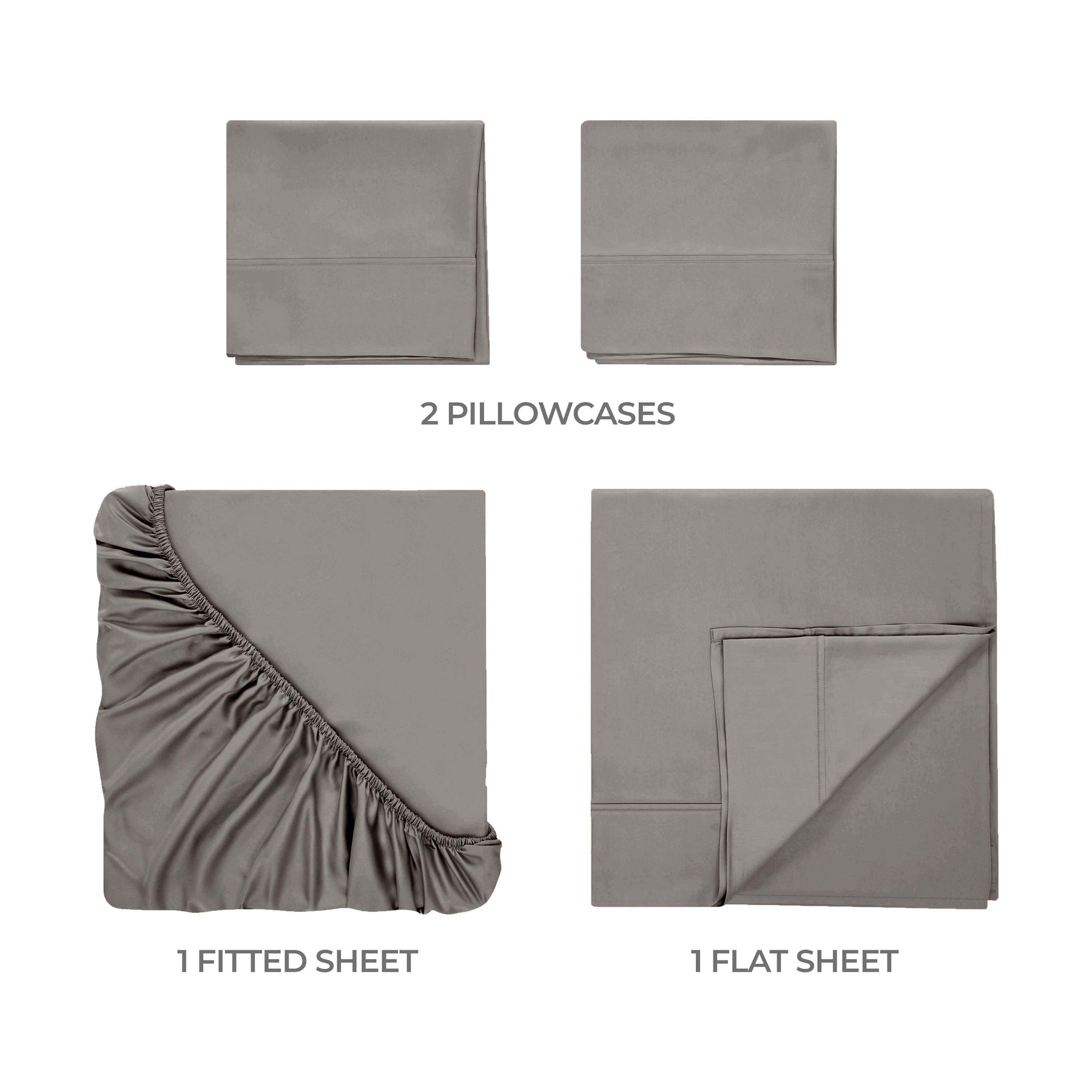 Egyptian Cotton 400 Thread Count Solid Deep Pocket Bed Sheet Set - Gray