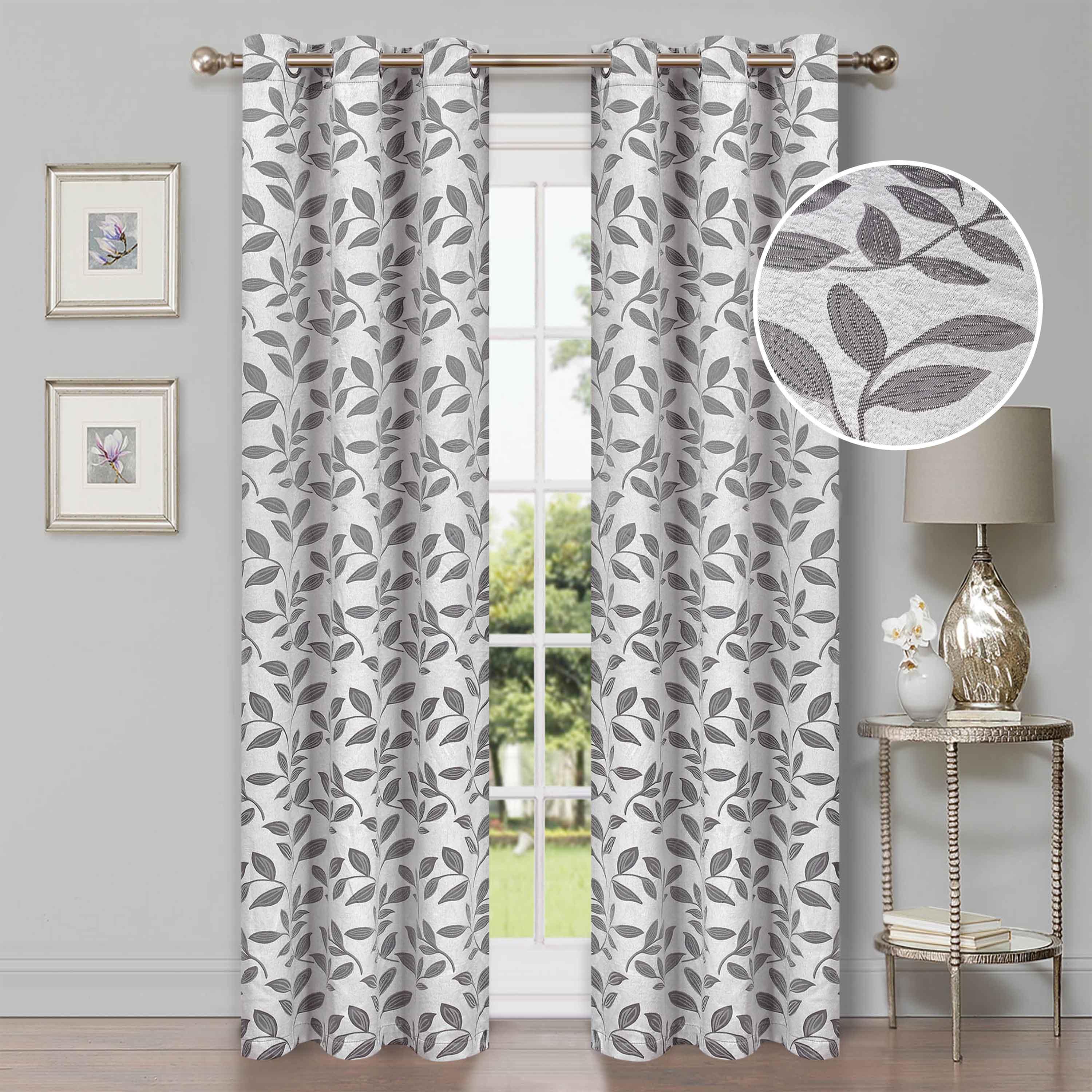 Leaves Machine Washable Room Darkening Blackout Curtains, Set of 2 - Blackout Curtains by Superior